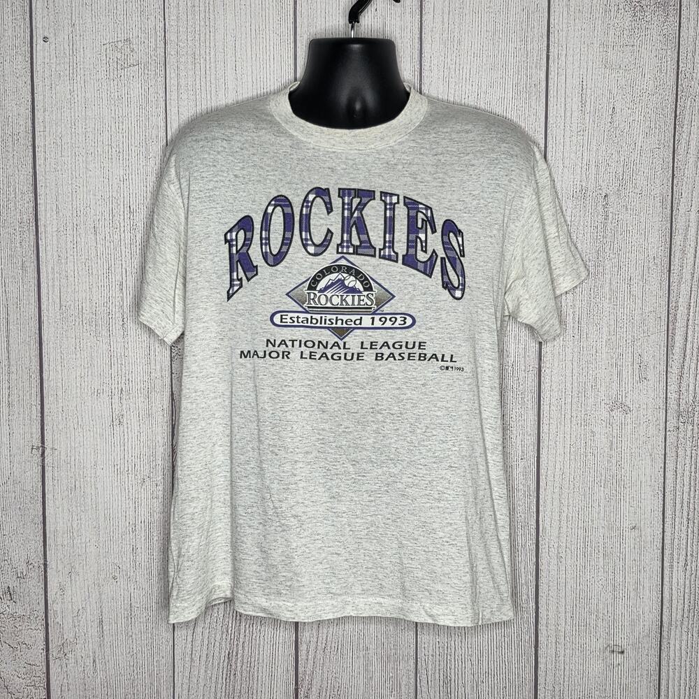 Vintage 1993 Colorado Rockies Single Stitch T Shirt Large MLB USA